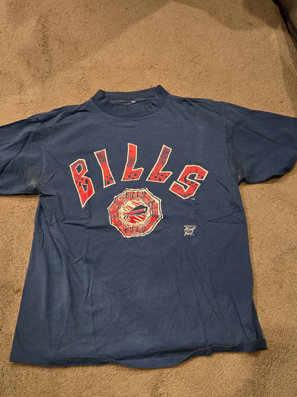 NFL VINTAGE 1990s Navy BILLS Graphic Short Sleeve T